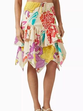 Donde Esteban Flores Voile Skirt